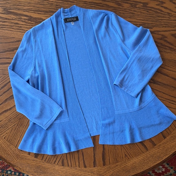 KASPER | Blue Horizon Open Front Cardigan - Picture 3 of 10